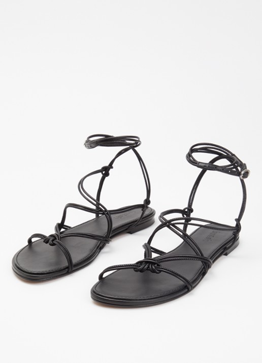 ba&sh Cegane sandaal van leer met metallic finish - detail 8 zwart