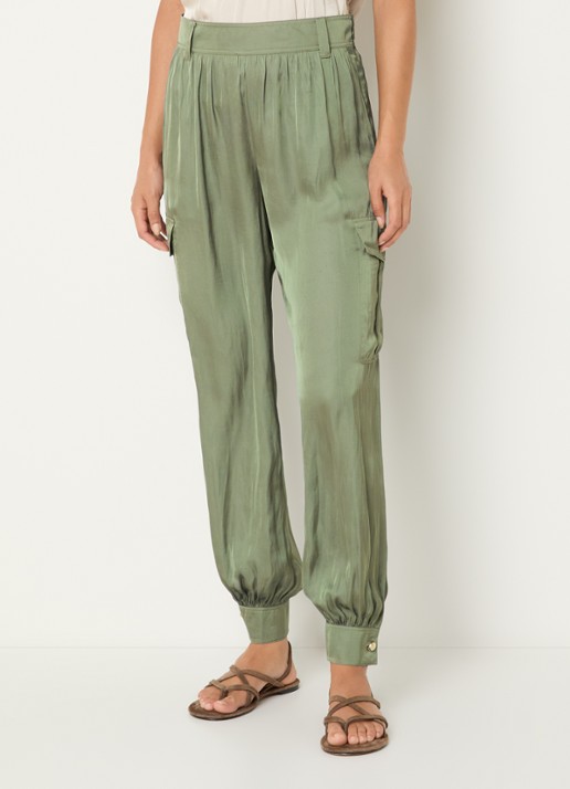 ba&sh Celia high waist loose fit cargobroek met glanzende finish