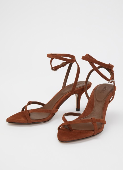 ba&sh Cera sandalette van suède - detail 3 roodbruin