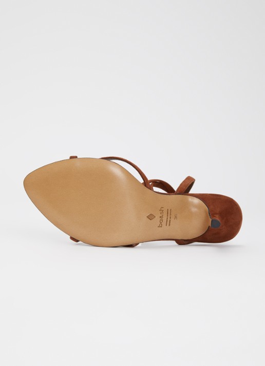 ba&sh Cera sandalette van suède - detail 5 roodbruin