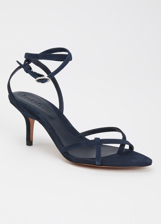 ba&sh Cera sandalette van suède - voorkant 5 donkerblauw