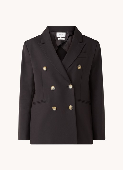 Ba&sh Cesar double-breasted blazer met paspelzakken - voorkant 2 zwart