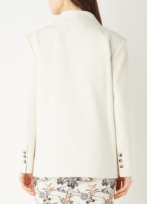 Ba&sh Cesar double-breasted blazer met paspelzakken - achterkant creme