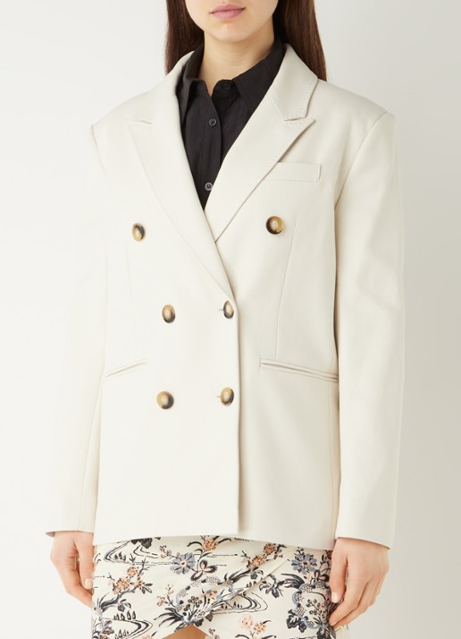 Ba&sh Cesar double-breasted blazer met paspelzakken - detail 2 creme