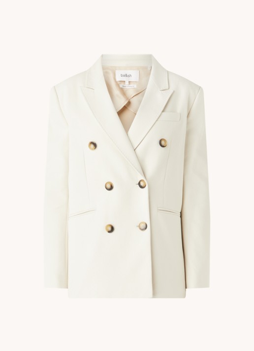 Ba&sh Cesar double-breasted blazer met paspelzakken - voorkant 3 creme