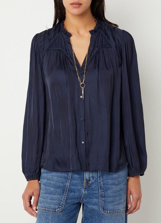 ba&sh Cesira blouse met plooidetail