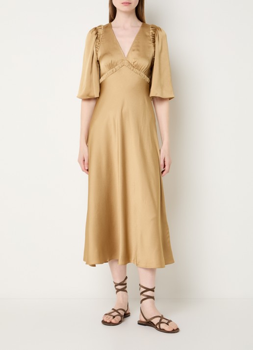 ba&sh Charlotte midi jurk met V-hals
