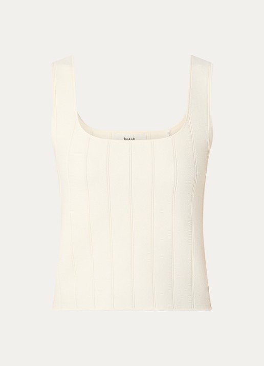 ba&sh Chila tanktop met stretch - voorkant 2 ivoor