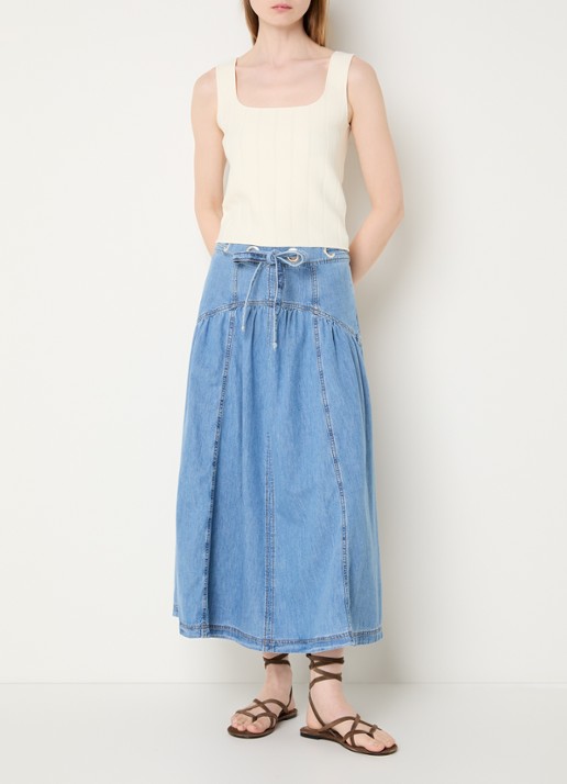 ba&sh Chila tanktop met stretch - voorkant 3 ivoor