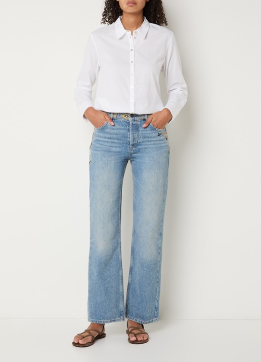 ba&sh Chiren blouse met kraag - voorkant 2 wit