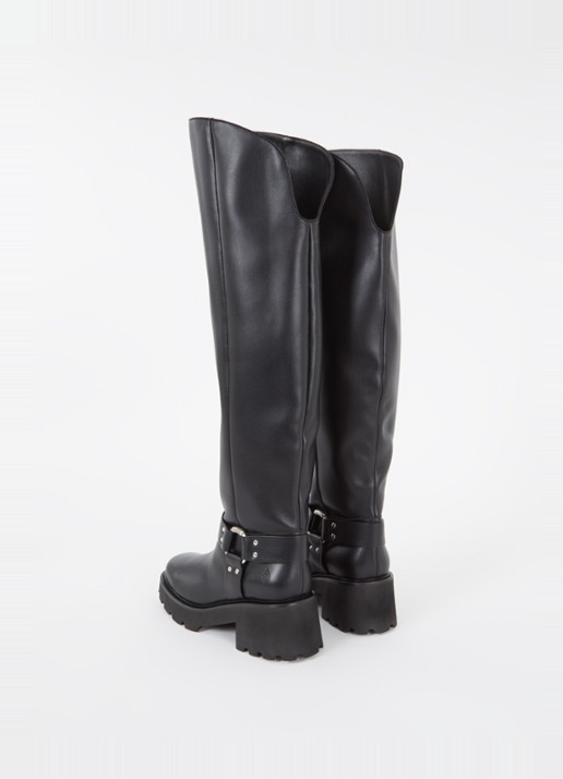 ba&sh Ciker overknee laars met gespdetail - achterkant 2 zwart