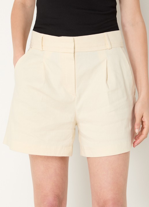 ba&sh Cilo high waist wide fit korte broek in linnenblend