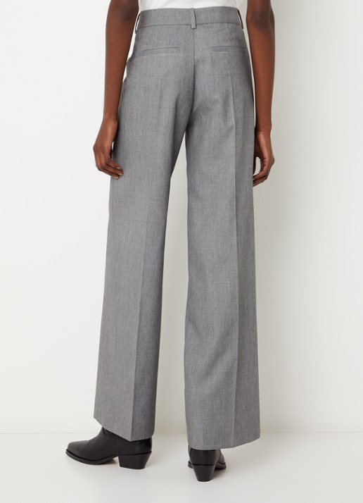 ba&sh Cistachio mid waist straight fit broek met steekzakken - achterkant 2 grijsmele