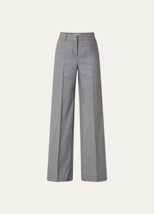 ba&sh Cistachio mid waist straight fit broek met steekzakken - voorkant 3 grijsmele
