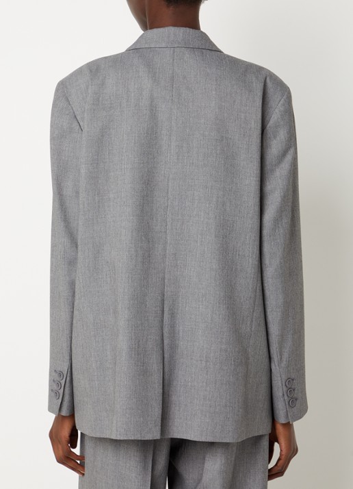 ba&sh Claro blazer in wolblend met klepzakken - achterkant 2 grijsmele