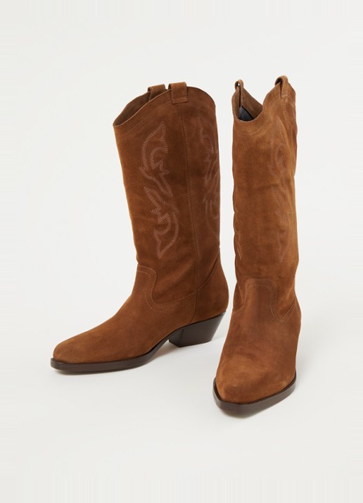 Ba&sh Claurys cowboylaars van suède - detail 2 cognac