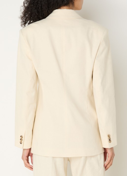 ba&sh Clay getailleerde blazer met klepzakken - achterkant 3 vanillegeel