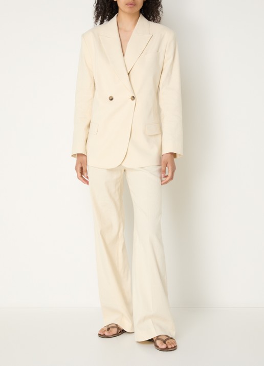 ba&sh Clay getailleerde blazer met klepzakken - voorkant 2 vanillegeel