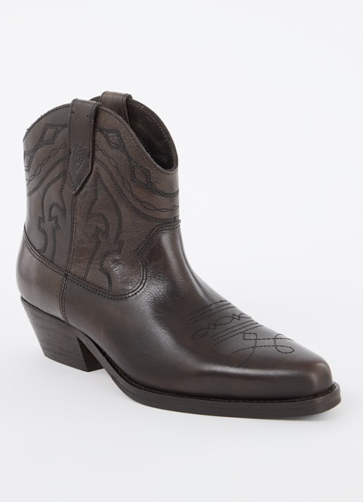 ba&sh Clyde cowboylaars van leer met doorgestikte details
