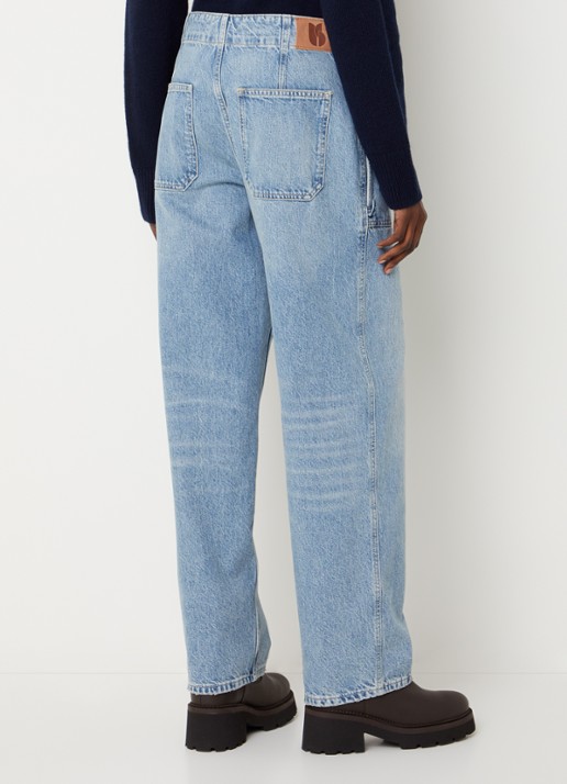 ba&sh Cocy high waist straight fit jeans met lichte wassing - achterkant 2 indigo