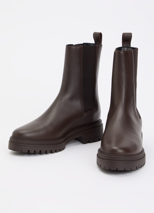 ba&sh Coda chelsea boot van leer - detail 3 donkerbruin
