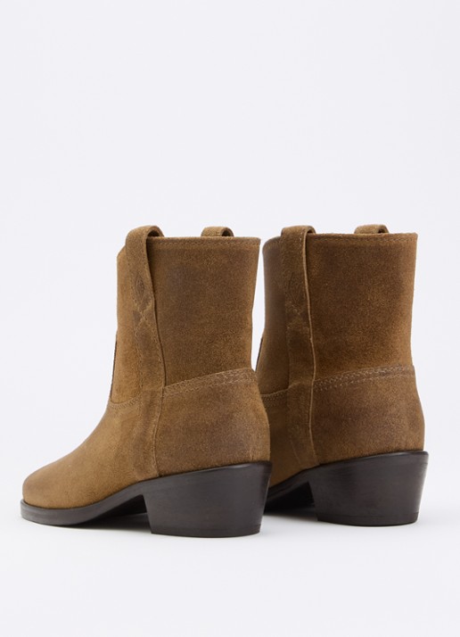 ba&sh Cody enkellaarsje van suède - achterkant 4 beige