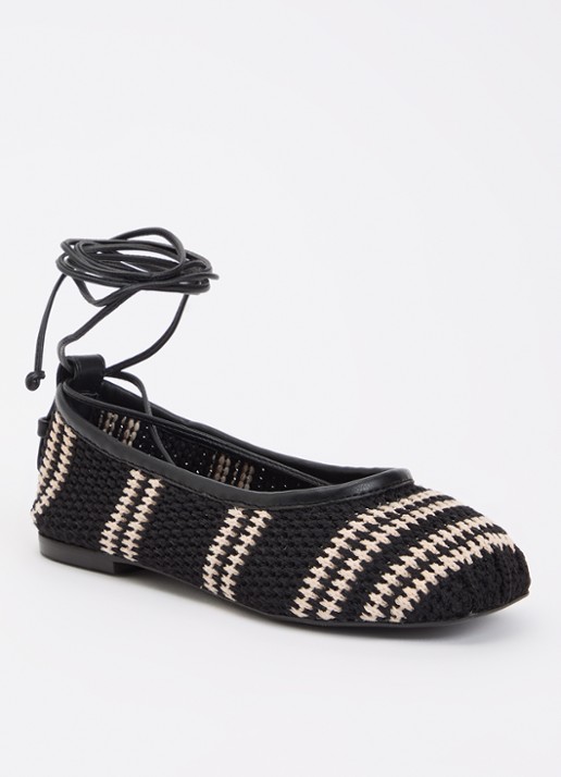 ba&sh Coelia ballerina met gebreid bovenwerk
