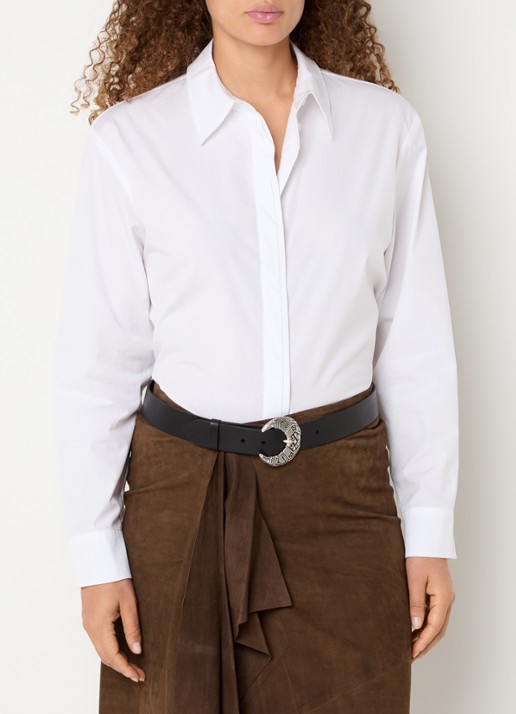 ba&sh Cola blouse met kraag - detail wit