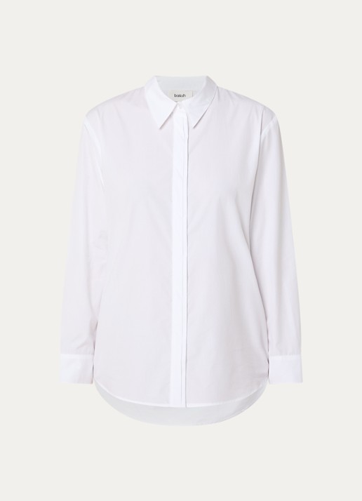 ba&sh Cola blouse met kraag - voorkant 3 wit