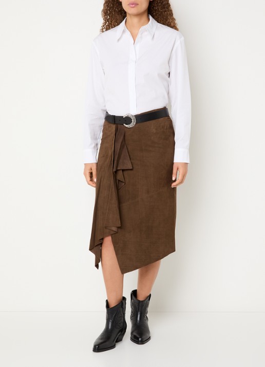ba&sh Cola blouse met kraag - voorkant 4 wit