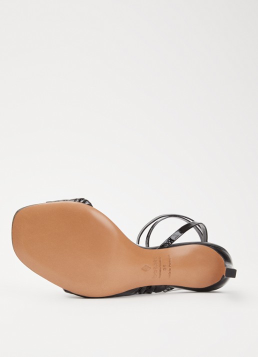 ba&sh Colette sandalette van lamsleer - detail 3 zwart