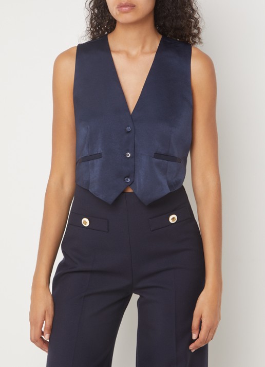 ba&sh Corali cropped gilet van satijn