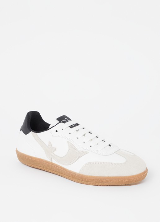ba&sh Crew sneaker van leer met suède details