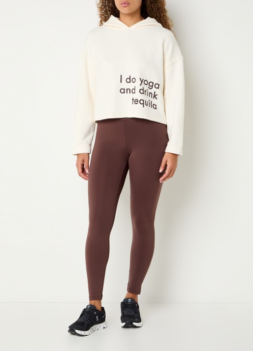 ba&sh Cropped hoodie met print - voorkant 3 gebroken wit
