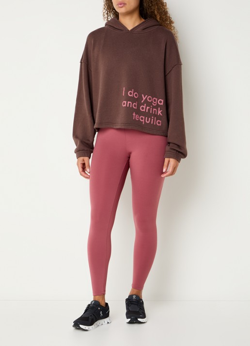 ba&sh Cropped hoodie met print - voorkant 4 bruin