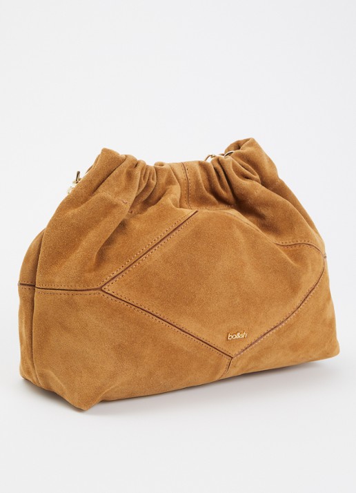 ba&sh Crossbodytas van suède - achterkant 5 camel