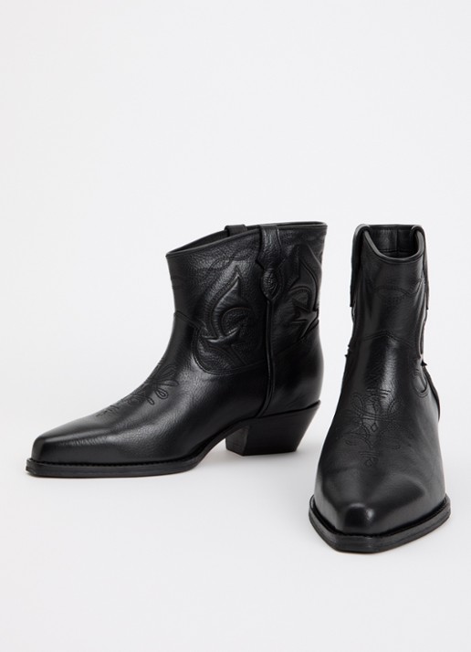 ba&sh Curtis cowboylaars met borduring - detail 3 zwart