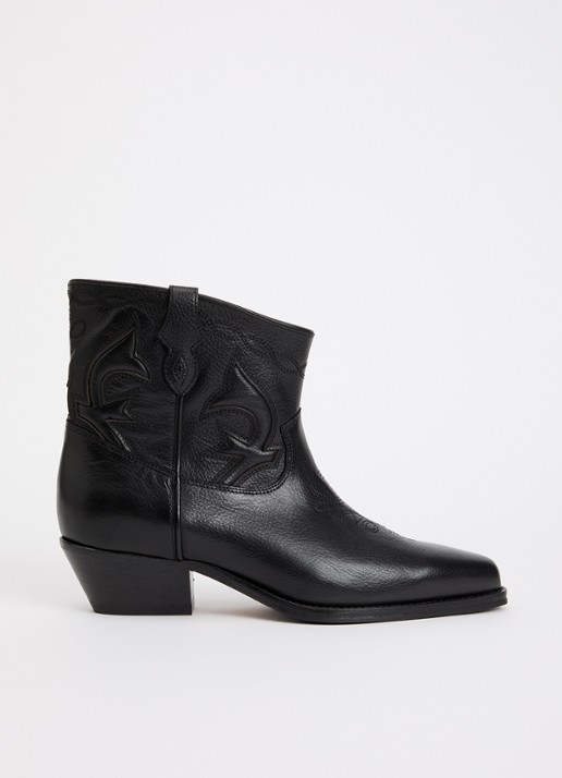 ba&sh Curtis cowboylaars met borduring - voorkant 2 zwart