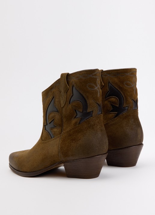 ba&sh Curtis cowboylaars van suède met details van leer - achterkant 4 bruin