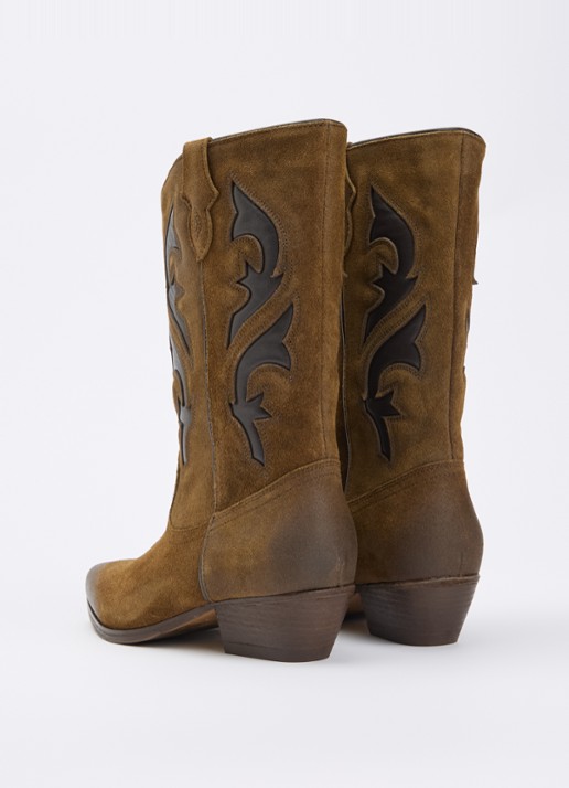 ba&sh Curtis cowboylaars van suède met details van leer - achterkant 3 bruin