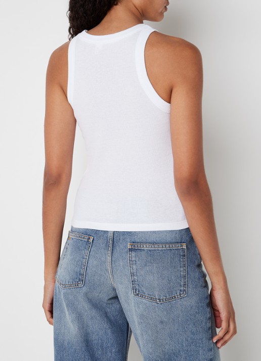 Ba&sh Cynda tanktop met ribstructuur - achterkant wit