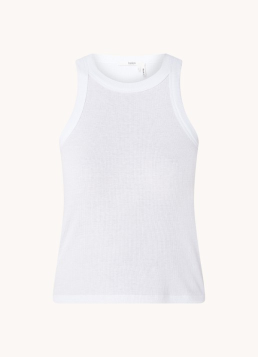 Ba&sh Cynda tanktop met ribstructuur - voorkant 2 wit