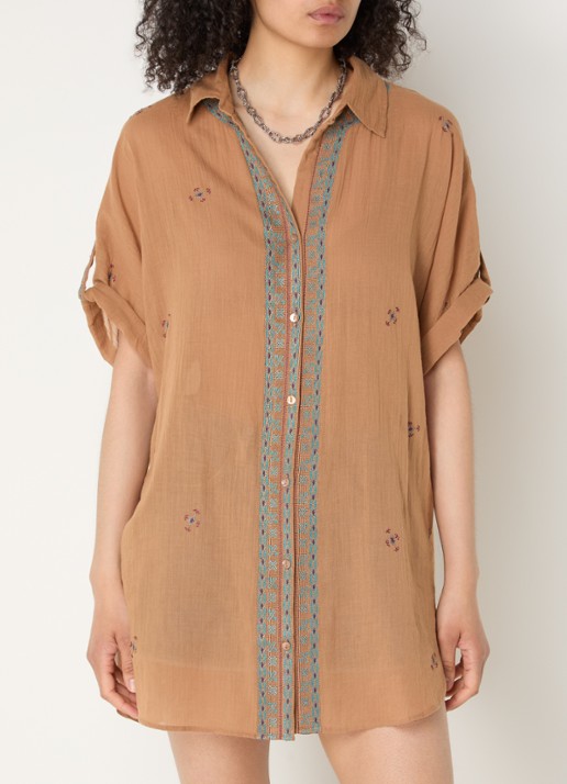 ba&sh Daela mini blousejurk met borduring