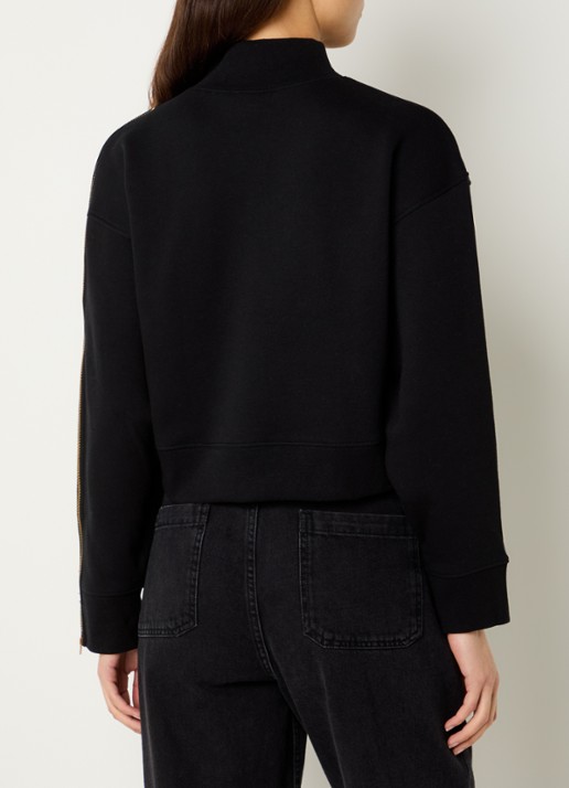 ba&sh Daky sweater met opstaande kraag en ritsdetail - achterkant zwart