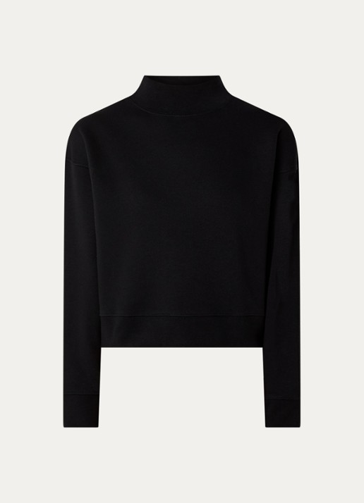 ba&sh Daky sweater met opstaande kraag en ritsdetail - voorkant 3 zwart