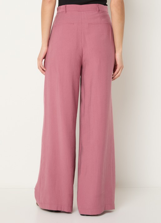 ba&sh Deana high waist wide leg pantalon met steekzakken - achterkant roze