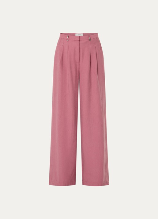 ba&sh Deana high waist wide leg pantalon met steekzakken - voorkant 2 roze
