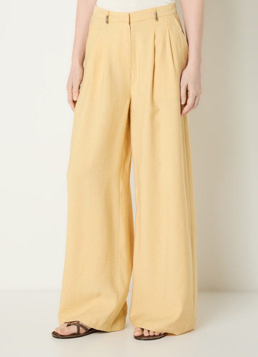 ba&sh Deana high waist wide leg pantalon met steekzakken