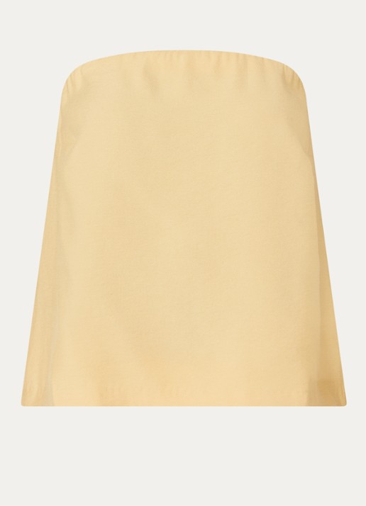 ba&sh Deborah strapless top  - voorkant 2 geel