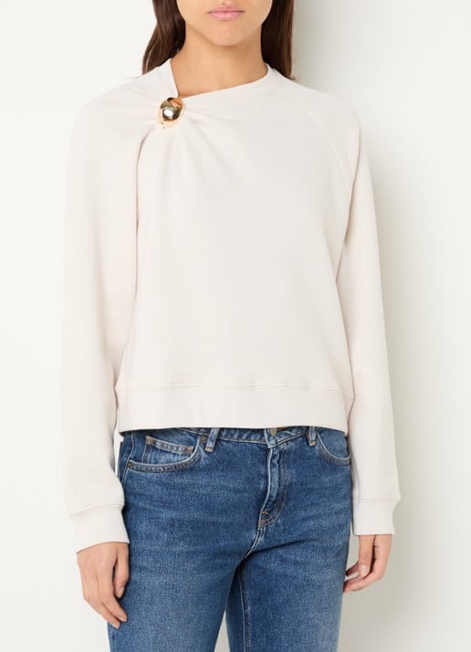 ba&sh Della asymmetrische sweater met plooidetail